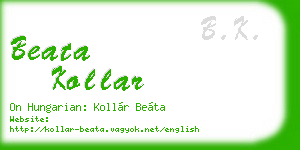beata kollar business card